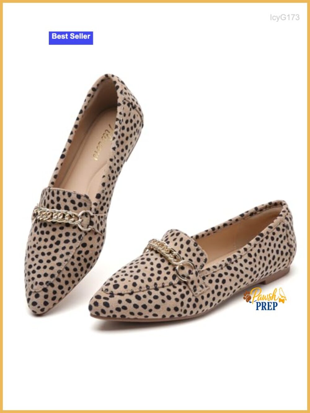 Chain Detail Pointed Toe Slip on Flats Memory Foam Loafers Work Shoes